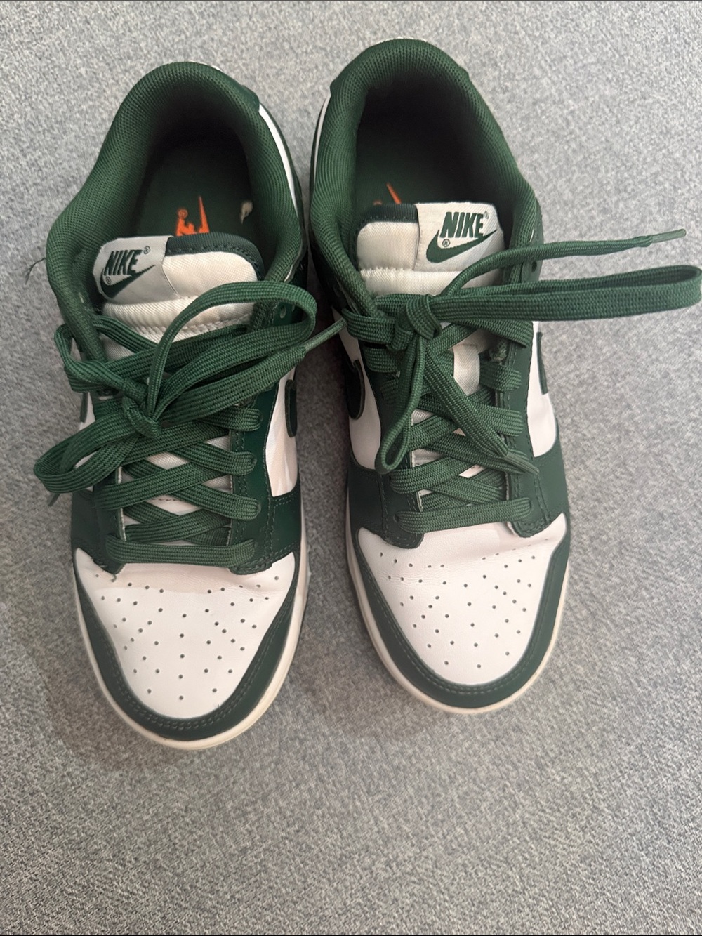Nike Low-Top Sneakers in Dark Green and White